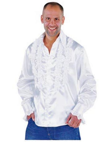 Disco hemd met ruches satijn luxe, Ophalen of Verzenden, Nieuw