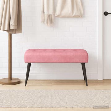 vidaXL Bank met knopen tufting Roze 80 x 40 x 46 cm fluweel, Verzenden
