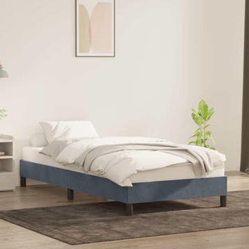 vidaXL Bedframe zonder matras 90x210 cm fluweel donkergrijs, Verzenden, Nieuw