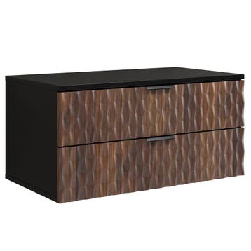 Wastafelkast Java 81 x 48 x 40 cm – Walnoot Bruin met Zwart, Verzenden, Nieuw