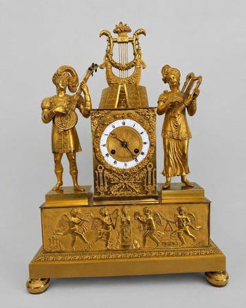 Pendule de cheminée Empire Bronze - 1800-1850 - Régulation, Antiek en Kunst