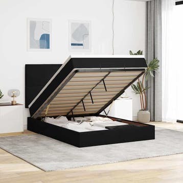 vidaXL Ottoman bed met matrassen 140x190cm fluweel zwart, Verzenden