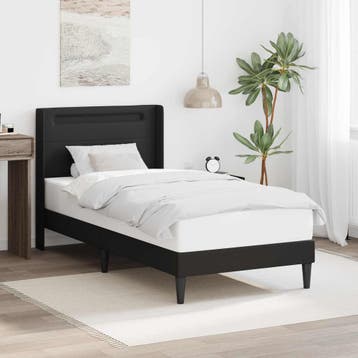 vidaXL Bedframe met LED-stripverlichting Zwart 90 x 200 cm, Verzenden, Nieuw