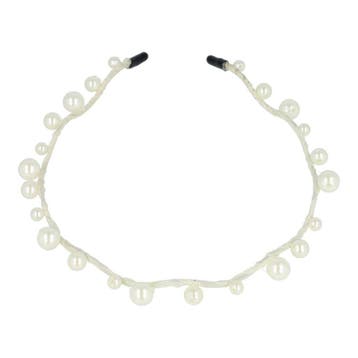 Haarband Diadeem – Dun – Parel Kralen – Wit, Handtassen en Accessoires, Nieuw