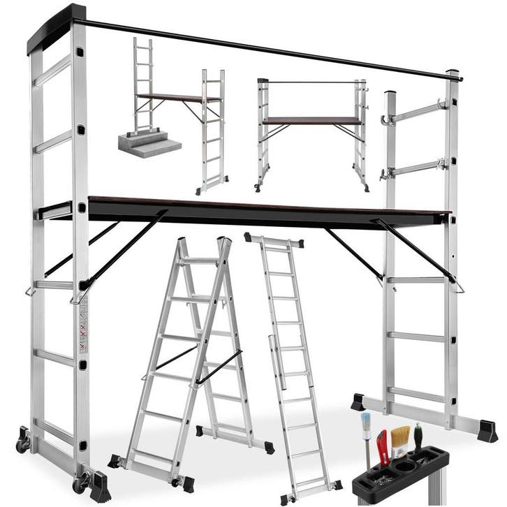 Aluminium multifunctionele ladder Ladderrek - zilver, Bricolage & Construction, Outillage | Outillage à main, Envoi