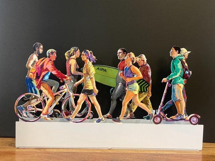 David Gerstein (1944) - Urban walk, Antiek en Kunst, Kunst | Designobjecten