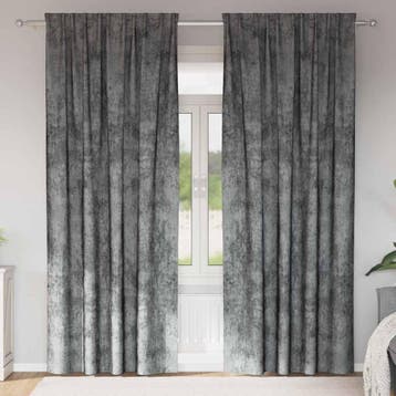 vidaXL Velvet Gordijnen met gordijnen 2 pcs Grijs 260 x 140, Huis en Inrichting, Verzenden, Nieuw