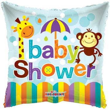 Helium Ballon Vierkant Baby Shower 45cm leeg, Verzenden