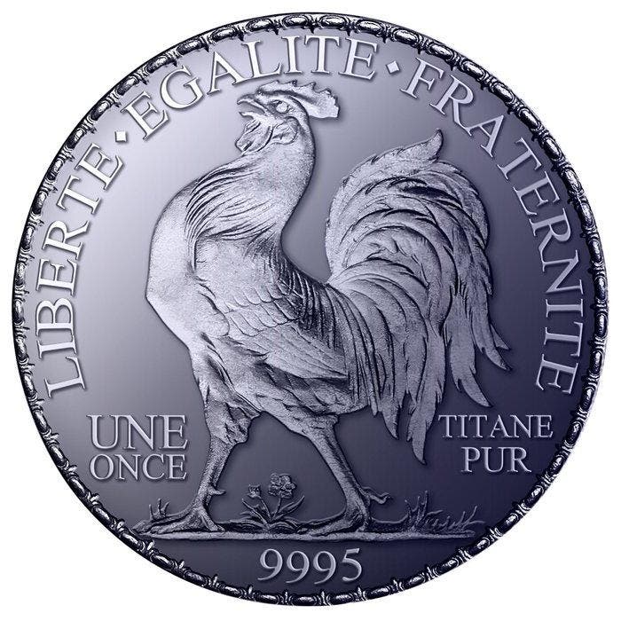 Frankrijk. 10 x 1 oz 2026 .9995 Fine Titanium French, Postzegels en Munten, Edelmetalen en Baren