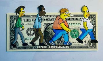 Lex (1979) - “Simpsons Style “ Dollar Bill -frame included-