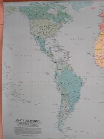 Italie - Mondo; PROIEZIONE PETERS - PLANISPHERE MAP WORLD
