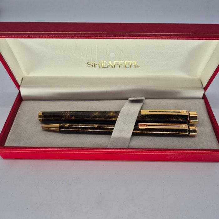 Sheaffer - Sheaffer Targa– Marble Brown (Gold Trim) - FP and, Verzamelen, Pennenverzamelingen