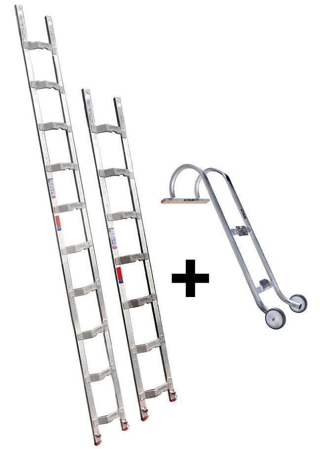 Altrex dakladderset met nokhaak 5m, Bricolage & Construction, Échelles & Escaliers, Enlèvement ou Envoi