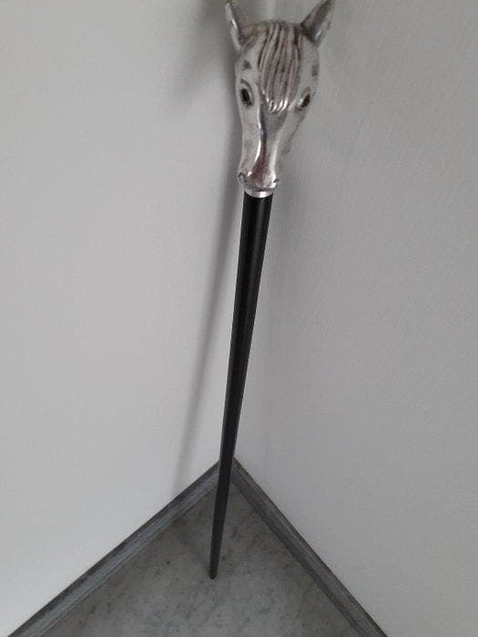 Wandelstok - .925 zilver - Mahoniehout, Antiek en Kunst, Curiosa en Brocante