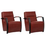 Set van 2 Leren fauteuils Arrival - Granada Rouge (rood), Maison & Meubles, Fauteuils, Ophalen of Verzenden
