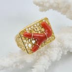 Bloedkoraal - Zilver, Verguld - Ring - CORALLO MEDITERRANEO