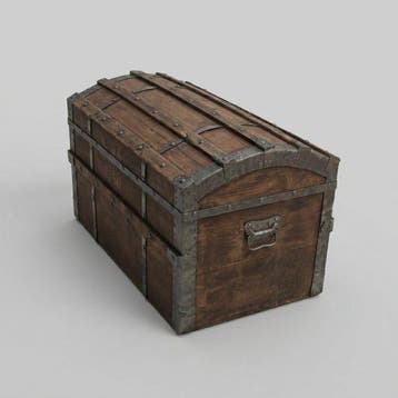 Opbergkoffer - Hout, Smeedijzer - Houten reiskist