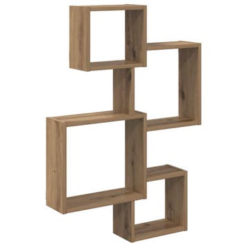 vidaXL Wand Kubus Planken Muurmontage Artisanaal eiken, Verzenden