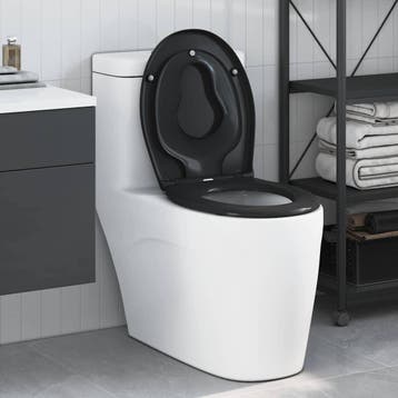 vidaXL Toiletbril Zwart 47 x 37 x 4 cm Duroplast, Verzenden, Nieuw