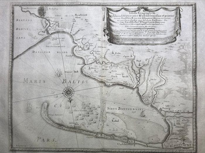 Polen - Kaart van de Baai van Gdask - Gulf of Gdask -, Boeken, Atlassen en Landkaarten