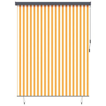 vidaXL Rolgordijn Wit en Oranje 200 x 250 cm Stof en, Verzenden, Nieuw
