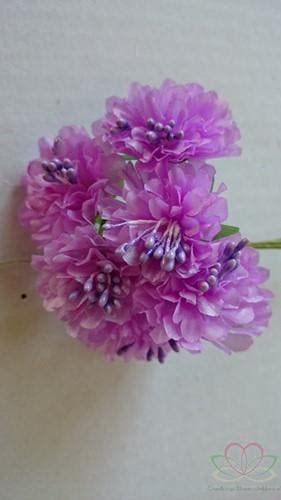 Anemoon papaver gevuld op draad lila zijdenbloem 3 cm pak 60, Nieuw