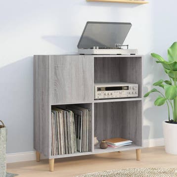 vidaXL Platenkast 84,5x38x89 cm bewerkt hout grijs sonoma, Huis en Inrichting, Verzenden, Nieuw