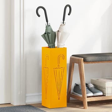 vidaXL Regen Paraplu Stand Mosterdgeel 15,5 x 15,5 x 49 cm, Verzenden, Nieuw