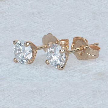 Oorbellen - 14 karaat Geel goud - 0.86ct. tw. Diamant, Nieuw