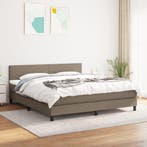 vidaXL Boxspring met matras stof taupe 160x200 cm, Verzenden, Nieuw