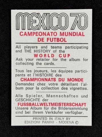 1970 Panini Mexico 70 World Cup, - Italy: Giorgio Puia - 1, Nieuw