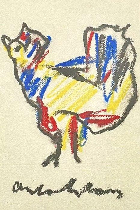 Anton Heyboer (1924-2005) - Kip, Antiek en Kunst, Kunst | Schilderijen | Modern