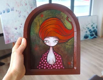 Lotte Teussink - Madonna I – Original painting – 19 x 13,5