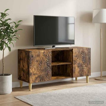 vidaXL TV Kast 102 x 34,5 x 50 cm Gerookt eiken Bewerkt hout, Verzenden, Nieuw