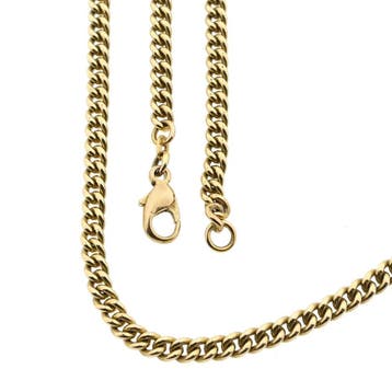 Gouden gourmetschakel ketting, Handtassen en Accessoires, Kettingen, Ophalen of Verzenden, Gebruikt, Goud, Goud