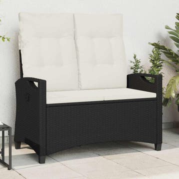 vidaXL Tuinbank Zwart en Crème 105 x 60 x 112 cm Staal en, Verzenden, Nieuw