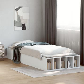 vidaXL Bedframe bewerkt hout wit 100x200 cm, Verzenden