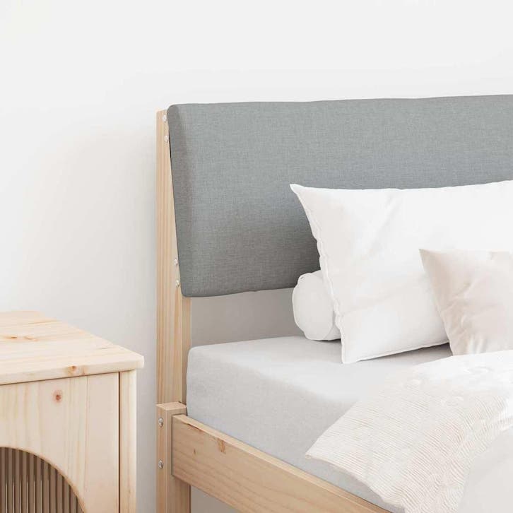 vidaXL Gestoffeerd hoofdbord Lichtgrijs 80 cm Massief, Huis en Inrichting, Slaapkamer | Bedden, Nieuw, Verzenden