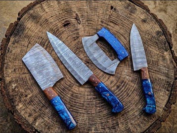 Kitchens Knife, Chef’s Knife, Hand Forged in Old Damascus