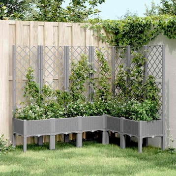 vidaXL Plantenbak met latwerk 160x120x142 cm polypropeen, Verzenden