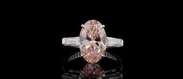 Ring - 14 karaat Witgoud - 5.30ct. tw. Roze Diamant (Fancy, Handtassen en Accessoires, Nieuw