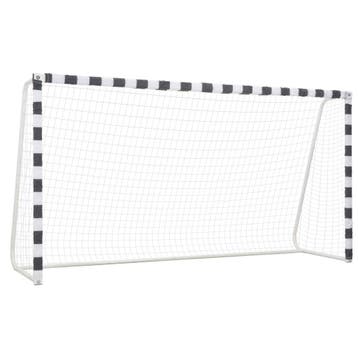 vidaXL Voetbaldoel 300x160x90 cm metaal zwart en wit, Verzenden