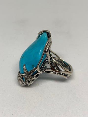 Turquoise - Zilver - Ring - turkoois steen
