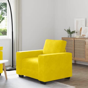 vidaXL Sofastoel Geel 100x77x82 cm Fluweel, Verzenden