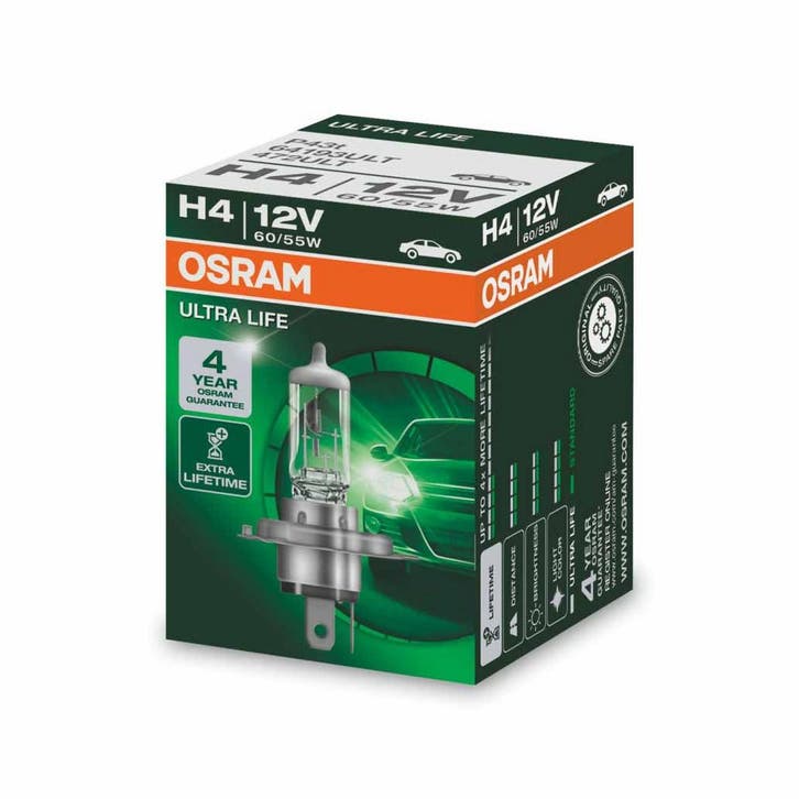 Osram H4 Halogeenlamp 12V 60/55W P43t Ultra Life, Auto-onderdelen, Verlichting, Nieuw, Ophalen of Verzenden
