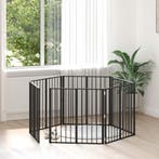 vidaXL Hondendeur 6 pcs Zwart 80 x 80 cm Gegevens staal, Verzenden, Nieuw