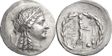 Tetradrachme 160/143 v Chr Aiolis Myrina, Timbres & Monnaies, Verzenden