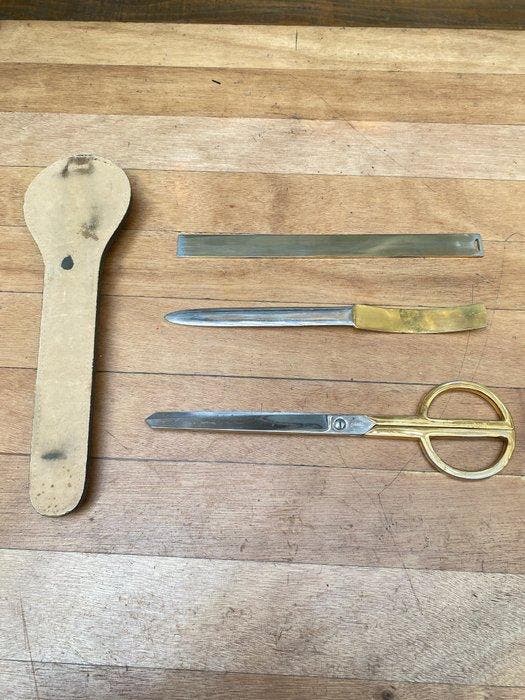 LANCEL - Bureauset (3) - Leder, Staal, Antiek en Kunst, Curiosa en Brocante