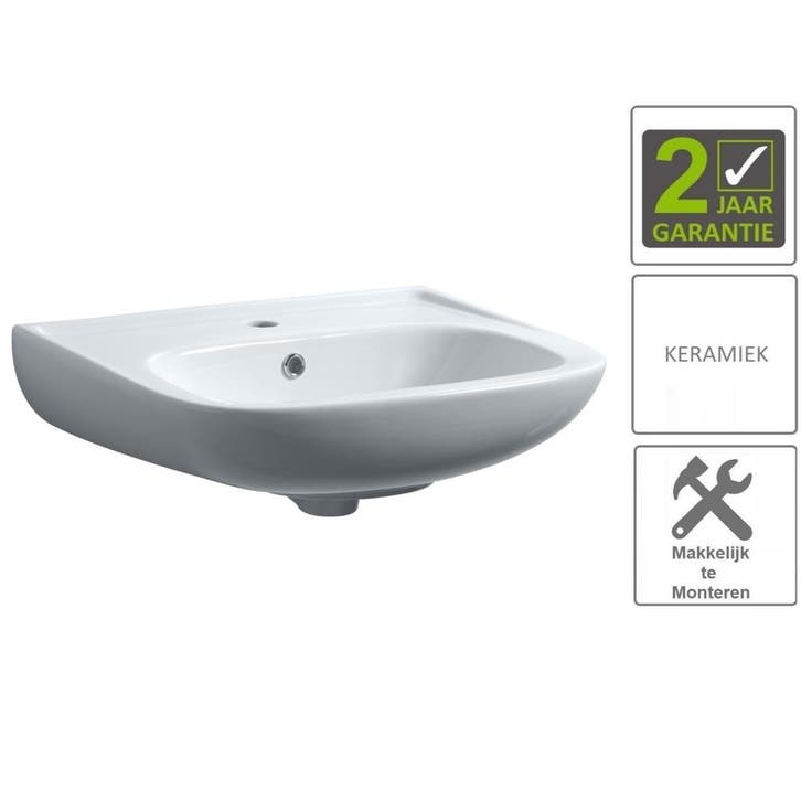 BWS Wastafel Keramiek 56x45cm Wit, Bricolage & Construction, Sanitaire, Enlèvement ou Envoi