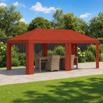 vidaXL Tuinpaviljoenhoes 6 x 3 m Terracotta Polyester 190, Verzenden